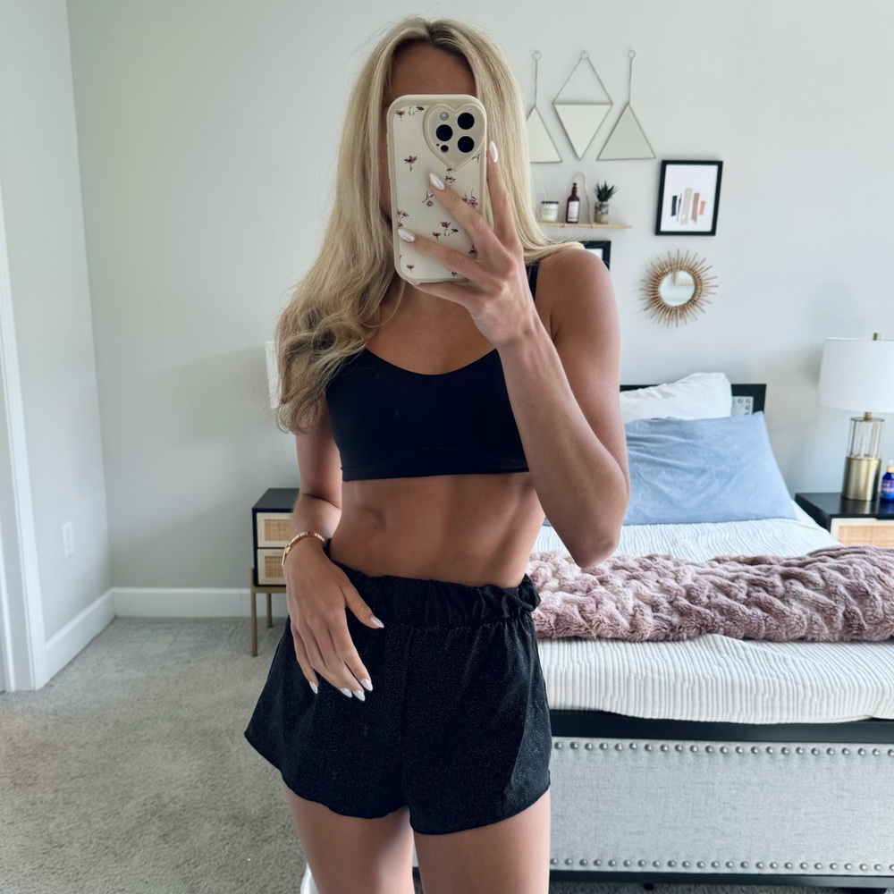 Onia Black & Gold Sparkly Shorts
